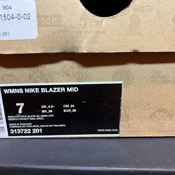 Wmns Nike Blazer Mid, Canvas Sneakers, Blue/Tan/Grey Sz 7, Vintage 2008-2009 - Picture 3 of 7